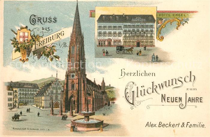 Freiburg Breisgau Hotel Engel Muenster Litho