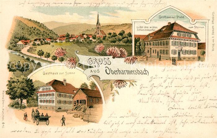 Oberharmersbach Gasthaus zur Sonne Gasthaus zur Stube Litho