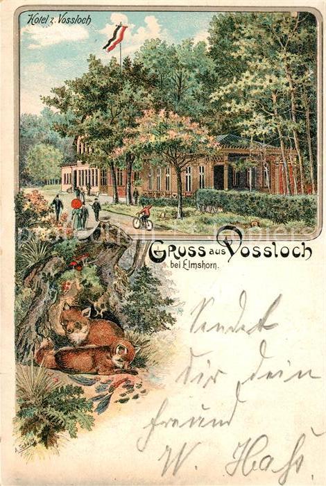 Vossloch Hotel zum Vossloch Fuechse Litho
