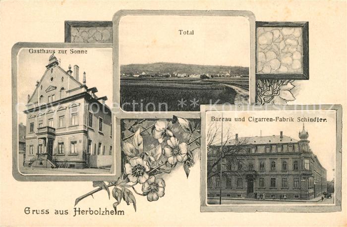 Herbolzheim Breisgau Gasthaus zur Sonne Bureau und Cigarren-Fabrik Schindler