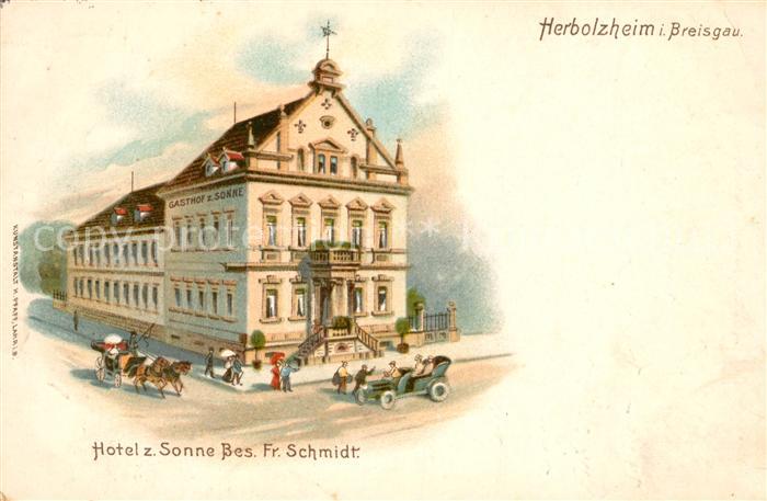 Herbolzheim Breisgau Hotel zur Sonne Litho