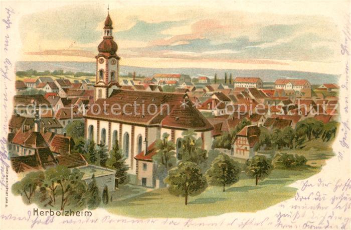 Herbolzheim Breisgau Kirche Litho