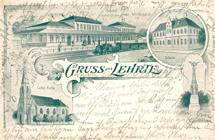 Lehrte Hannover Bahnhof Schule Kirche Kriegerdenkmal
