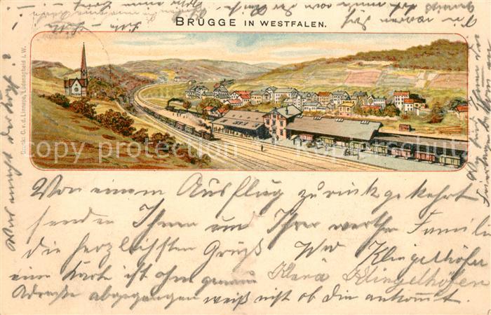 Bruegge Luedenscheid Bahnhof Litho