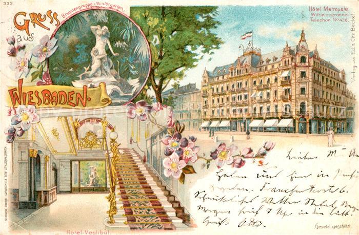 Wiesbaden Hotel Metropole Hotel Vestibul Litho