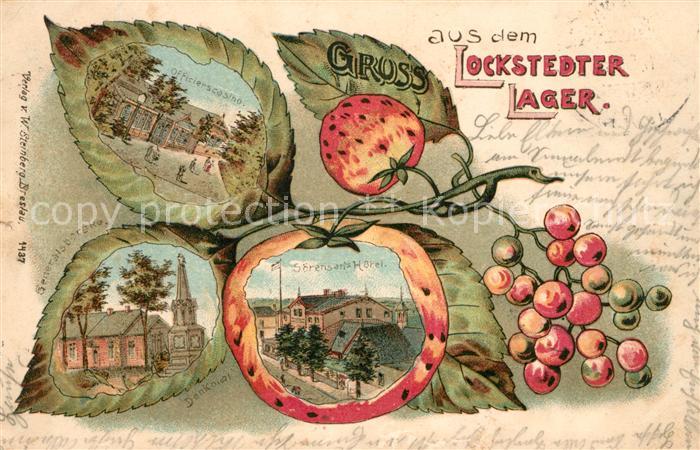 Lockstedt Offiziercasino Soerensen's Hotel Generalsbaracke Litho