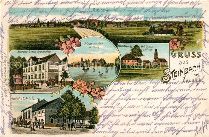 Steinbach Bad Lausick Hermann Garten Restauration Gasthof E. Michalk Schule Lith