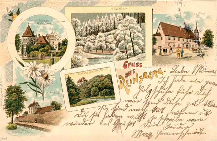 Reinsberg Freiberg Huthaus Gasthof Gnabentour Schloss Bieberstein Litho