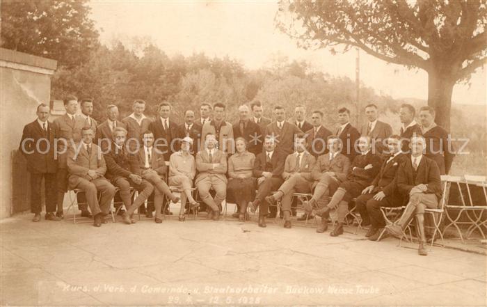 Buckow Maerkische Schweiz Privat-Gruppenfoto Gemeinde- und Staatsarbeiter Weisse