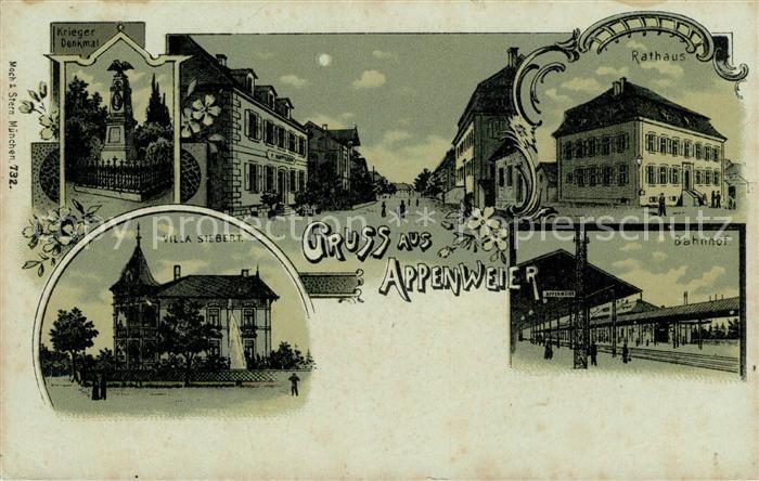 Appenweier Rathaus Villa Siebert Bahnhof Kriegerdenkmal