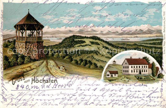Hoechsten Linzgau Gasthaus zum Hoechsten Litho