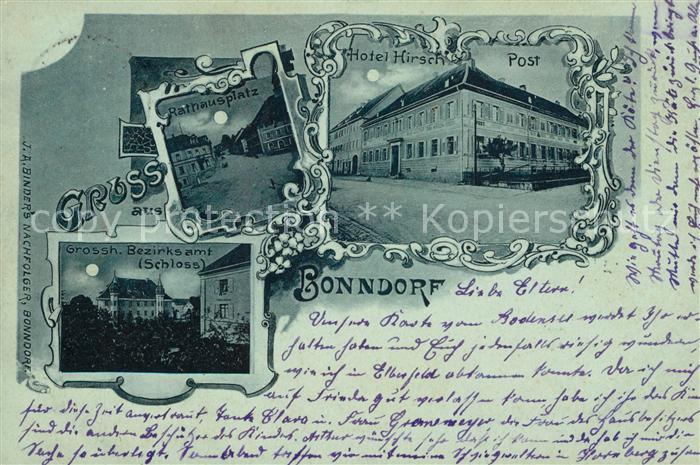 Bonndorf Schwarzwald Hotel Hirsch Post Bezirksamt Rathausplatz