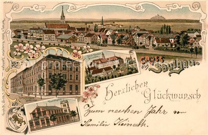 Saulgau Kloster Siessen Schullehrer-Seminar Turnhalle Litho