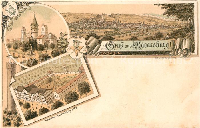 Ravensburg Wuerttemberg Gewerbe-Ausstellung 1896 Litho
