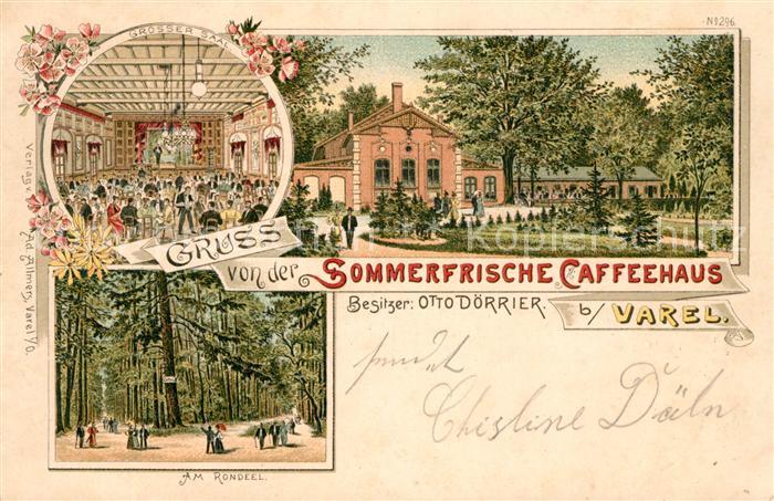 Varel Jadebusen Caffeehaus Otto Doerrier Litho Rondeel