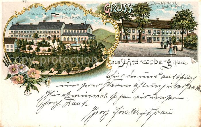 St Andreasberg Harz Busch's Hotel Litho