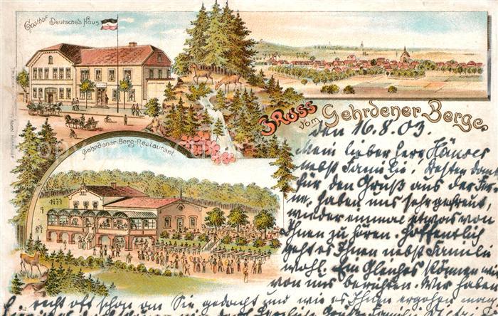 Gehrden Hannover Gasthof Deutsches Haus Restaurant Gehrdener Berge Litho