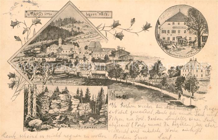 Mauth Niederbayern Gasthof Strunz Kanzel Kuenstlerkarte