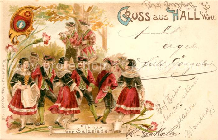 Schwaebisch Hall Tanz der Salzsieder Litho