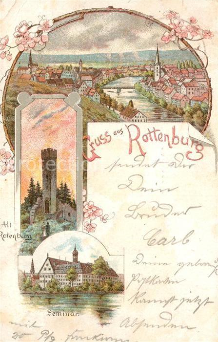 Rottenburg Neckar Seminar Alt-Rotenburg Litho