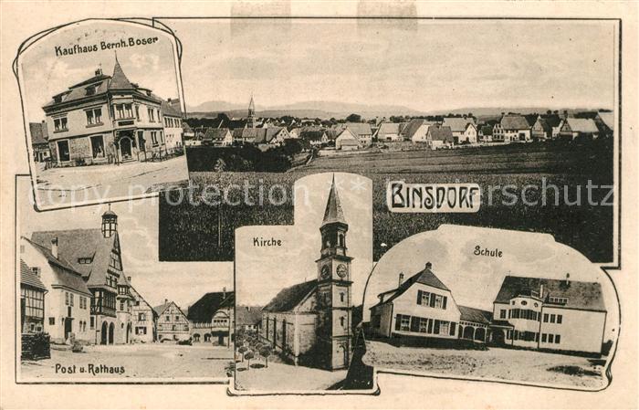 Binsdorf Kaufhaus Post Rathaus Kirche Schule