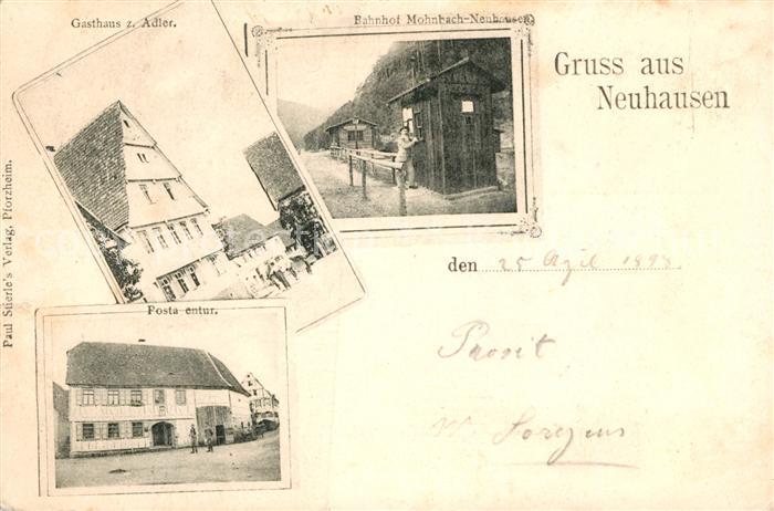 Neuhausen Enzkreis Gasthaus zum Adler Post Bahnhof Mohnbach-Neuhausen