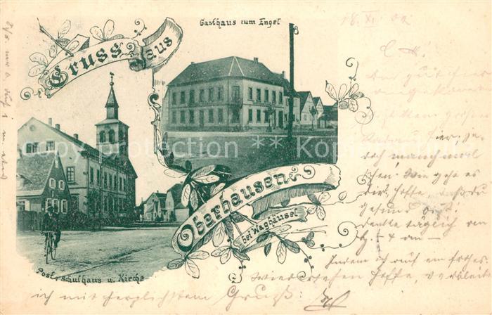 Oberhausen-Rheinhausen Gasthaus zum Engel Post Schulhaus Kirche