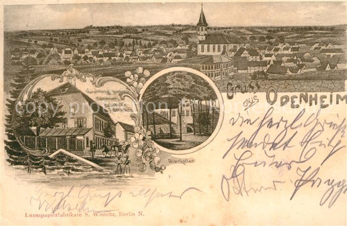 Odenheim Gasthaus zum Sternen Bierkeller Litho