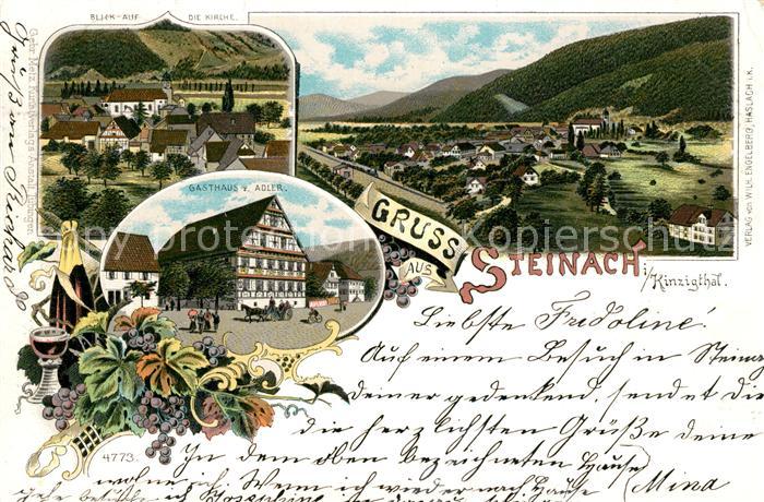 Steinach Baden Gasthaus zum Adler Kirche Litho