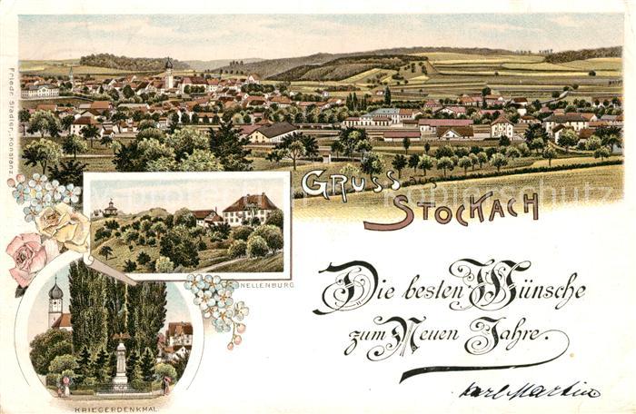 Stockach Bodensee Nellenburg Kriegerdenkmal Litho