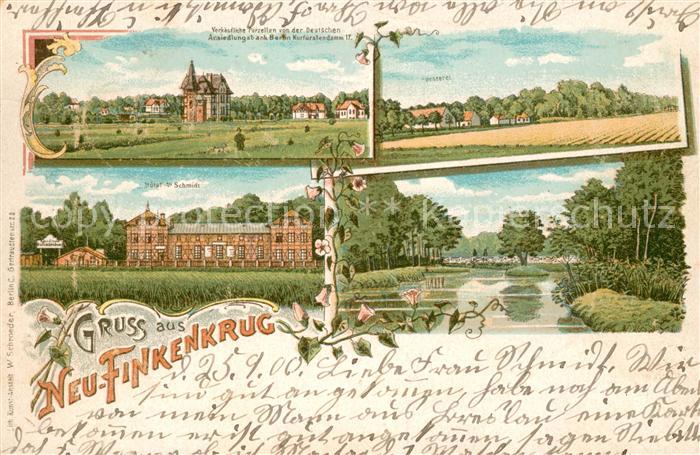 Finkenkrug Falkensee Neu-Finkenkrug Hotel Schmidt Foersterei Litho