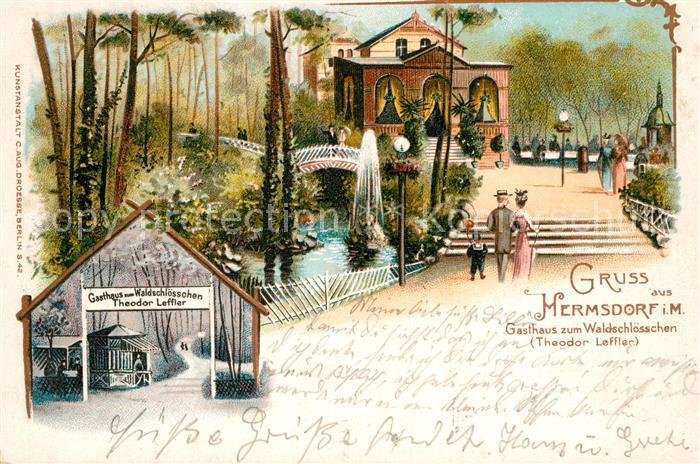 Hermsdorf Berlin Gasthaus zum Waldschloesschen Litho
