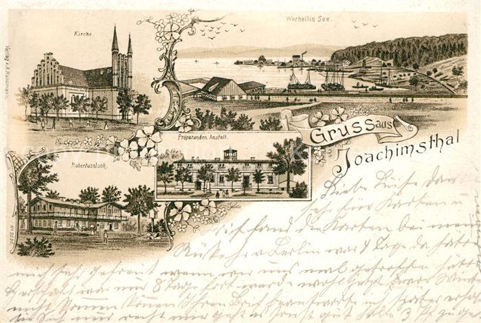 Joachimsthal Kirche Hotel Hubertusstock Praeparanden-Anstalt Litho