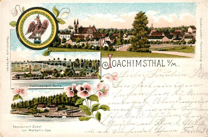Joachimsthal Restaurant Zabel Werbellin-See Etablissement Rothe Litho