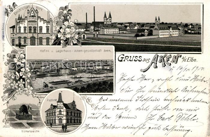 Aken Elbe Elektrizitaetswerk Postamt Hagen Lagerhaus-Aktiengesellschaft Aken