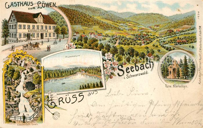 Seebach Ortenaukreis Gasthaus zum Loewen Edelfrauen-Grab Ruine Allerheiligen Lit