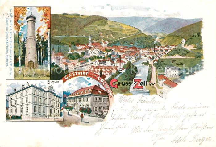 Zell Wiesental Gasthof zum Loewen Spital Schule Hohe-Moehr-Turm