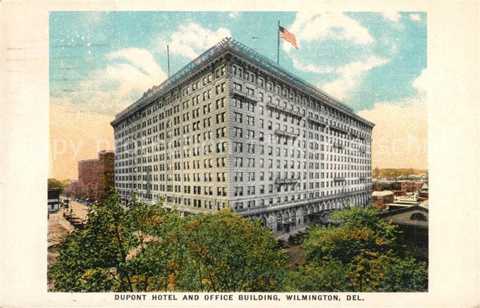 Wilmington Delaware Dupont Hotel and Office Building Litho