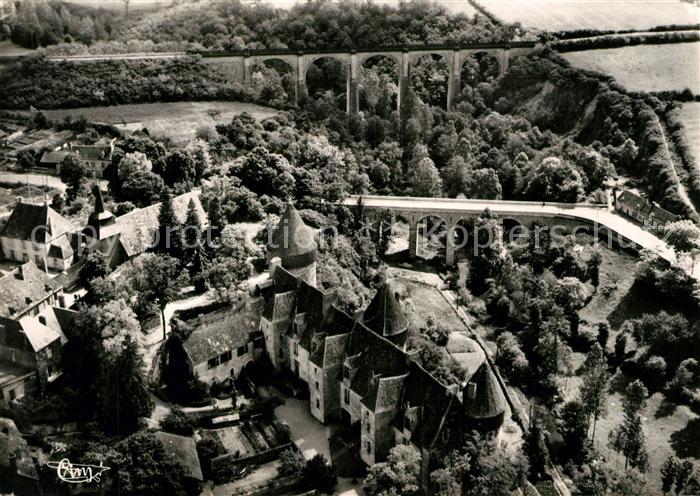 Culan Cher Chateau et les viaducs vue aérienne