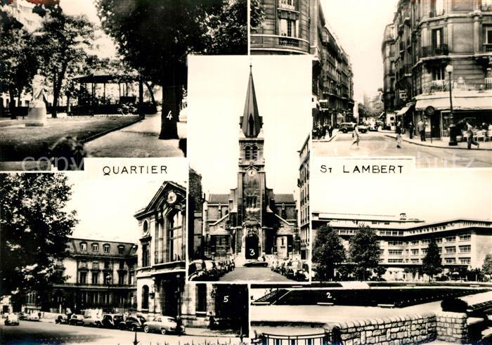 Paris Quartier Saint Lambert Tabac de la Mairie Lycee See Eglise Square Vaugirar