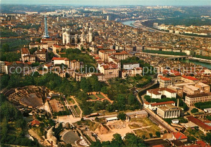 Lyon France Colline de Fourviere au premier plan le