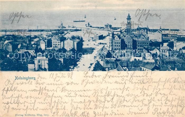 Helsingborg Panorama Hafen Rathaus