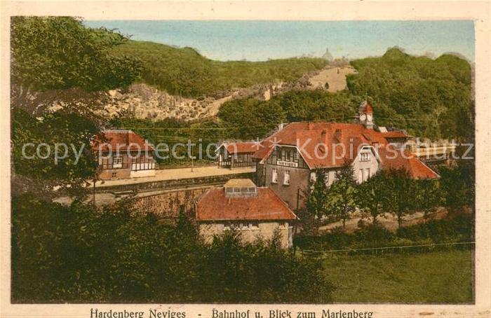 Neviges Velbert Bahnhof Blick zum Marienberg