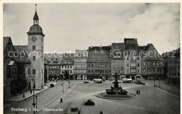 Freiberg Sachsen Obermarkt Brunnen