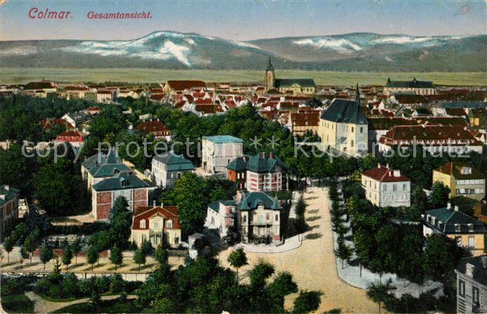 Colmar Haut Rhin Elsass Panorama Kirche Vogesen