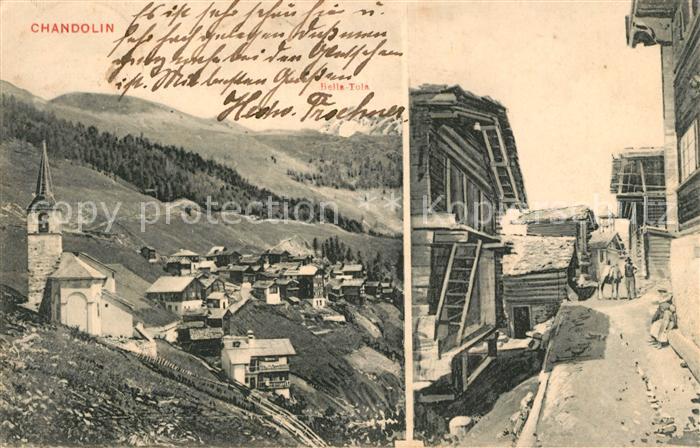 Chandolin VS Kirche Gasse Panorama