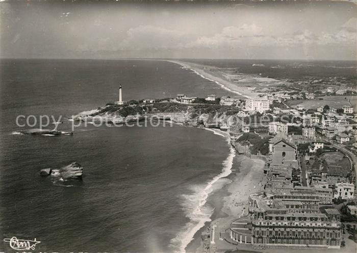 Biarritz Pyrenees Atlantiques Fliegeraufnahme Palais Miramar Leutturm