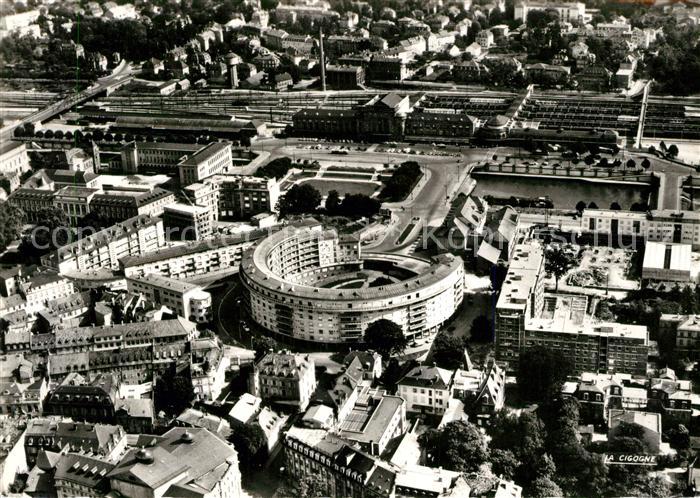 Mulhouse Muehlhausen Fliegeraufnahme Batiment Annulaire Bahnhof