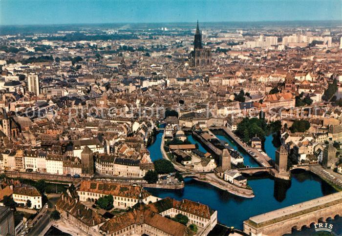 Strasbourg Alsace Fliegeraufnahme Ponts-Couverts Cathedrale