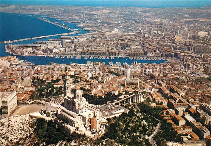 Marseille Bouches-du-Rhone Fliegeraufnahme Basilique Notre-Dame de la Garde